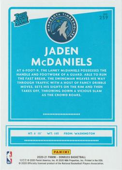 2020-21 Donruss #239 Jaden McDaniels Back