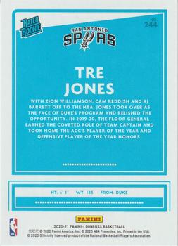 2020-21 Donruss #244 Tre Jones Back