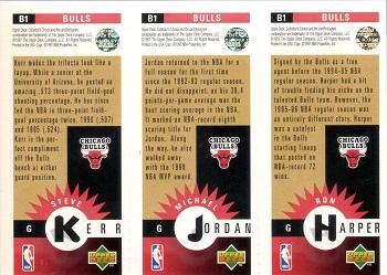 1996-97 Collector's Choice Chicago Bulls #B1 Ron Harper / Michael Jordan / Steve Kerr Back