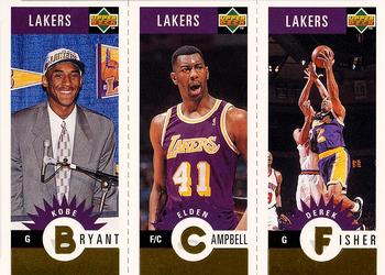 1996-97 Collector's Choice Los Angeles Lakers #L1 Kobe Bryant / Elden Campbell / Derek Fisher Front