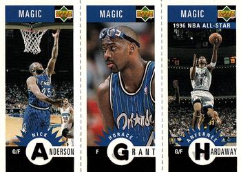 1996-97 Collector's Choice Orlando Magic #M1 Nick Anderson / Horace Grant / Anfernee Hardaway Front