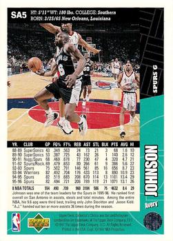 1996-97 Collector's Choice San Antonio Spurs #SA5 Avery Johnson Back