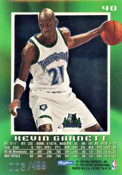 1996-97 E-X2000 - Credentials #40 Kevin Garnett Back