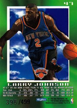 1996-97 E-X2000 - Credentials #47 Larry Johnson Back