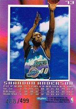1996-97 E-X2000 - Credentials #73 Shandon Anderson Back