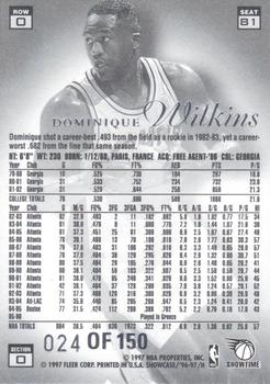 1996-97 Flair Showcase - Legacy Collection Row 0 (Showcase) #81 Dominique Wilkins Back