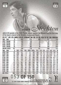 1996-97 Flair Showcase - Legacy Collection Row 1 (Grace) #12 John Stockton Back