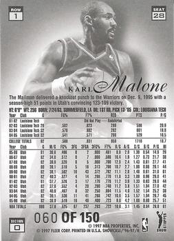 1996-97 Flair Showcase - Legacy Collection Row 1 (Grace) #28 Karl Malone Back