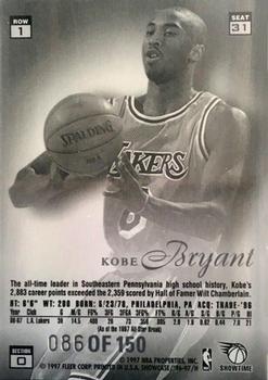 1996-97 Flair Showcase - Legacy Collection Row 1 (Grace) #31 Kobe Bryant Back