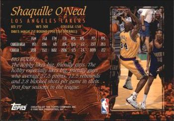 1996-97 Topps - Hobby Masters #HM11 Shaquille O'Neal Back