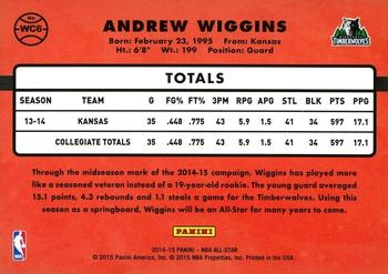 2014-15 Donruss NBA All-Star Game #WC6 Andrew Wiggins Back