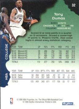 1996-97 Hoops - Silver #32 Tony Dumas Back