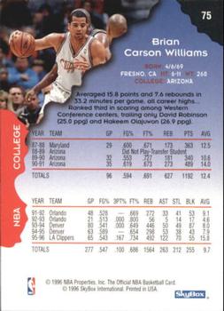 1996-97 Hoops - Silver #75 Brian Williams Back