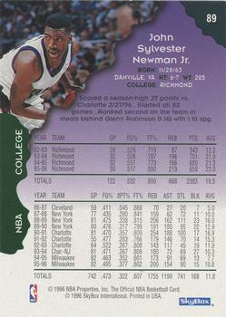 1996-97 Hoops - Silver #89 Johnny Newman Back