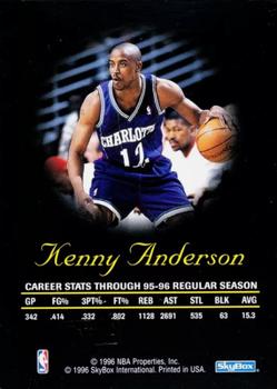 1996-97 SkyBox Premium - Autographics Blue Ink #NNO Kenny Anderson Back