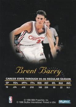 1996-97 SkyBox Premium - Autographics Blue Ink #NNO Brent Barry Back