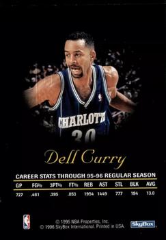 1996-97 SkyBox Premium - Autographics Blue Ink #NNO Dell Curry Back