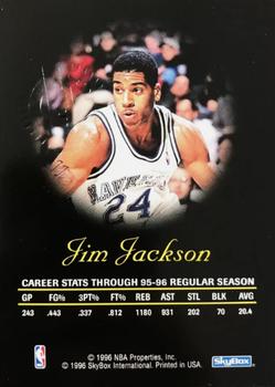 1996-97 SkyBox Premium - Autographics Blue Ink #NNO Jim Jackson Back
