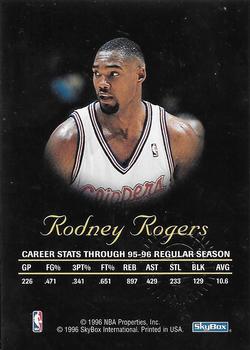 1996-97 SkyBox Premium - Autographics Blue Ink #NNO Rodney Rogers Back