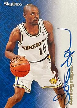 1996-97 SkyBox Premium - Autographics Blue Ink #NNO Latrell Sprewell Front