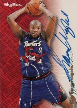 1996-97 SkyBox Premium - Autographics Blue Ink #NNO Sharone Wright Front