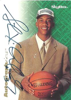 1996-97 SkyBox Premium - Autographics Blue Ink #NNO Stephon Marbury Front