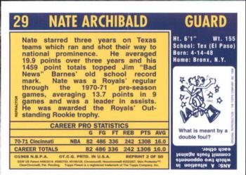 1996-97 Stadium Club - Finest Reprints Refractor #2 Nate Archibald Back