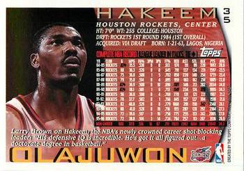 1996-97 Topps - NBA at 50 #35 Hakeem Olajuwon Back