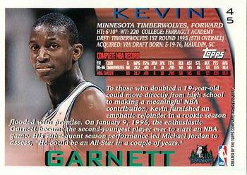1996-97 Topps - NBA at 50 #45 Kevin Garnett Back