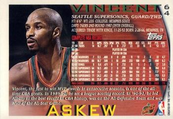 1996-97 Topps - NBA at 50 #64 Vincent Askew Back