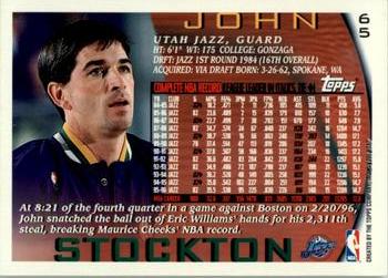 1996-97 Topps - NBA at 50 #65 John Stockton Back