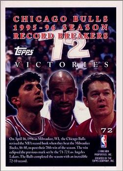 1996-97 Topps - NBA at 50 #72 Chicago Bulls 72 Wins Back