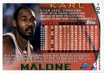 1996-97 Topps - NBA at 50 #105 Karl Malone Back