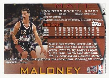 1996-97 Topps - NBA at 50 #124 Matt Maloney Back