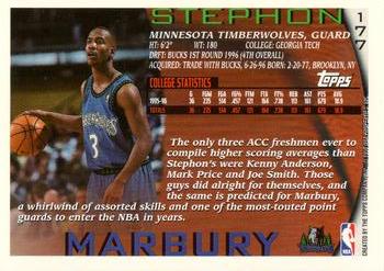 1996-97 Topps - NBA at 50 #177 Stephon Marbury Back