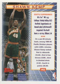 1996-97 Topps - Super Team Champion Mystery Finest Bordered #M8 Shawn Kemp Back