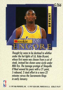 1996-97 Ultra - Gold Medallion #G-266 Kobe Bryant Back