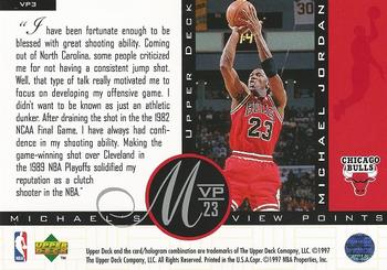 1996 Upper Deck Michael Jordan Michael's Viewpoints 3x5 #VP3 Michael Jordan Back
