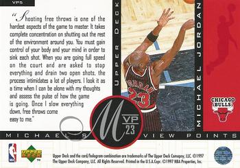 1996 Upper Deck Michael Jordan Michael's Viewpoints 3x5 #VP5 Michael Jordan Back