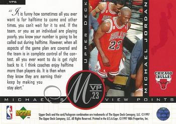 1996 Upper Deck Michael Jordan Michael's Viewpoints 3x5 #VP6 Michael Jordan Back