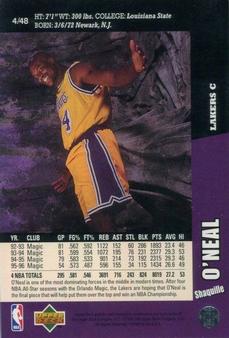 1996-97 Collector's Choice Cardzillion/Folz Mini #4 Shaquille O'Neal Back