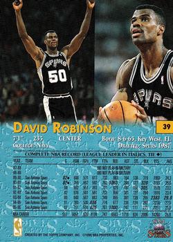 1996-97 Topps Stars #39 David Robinson Back