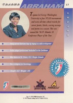 1997 Pinnacle Inside WNBA - Court Collection #17 Tajama Abraham Back