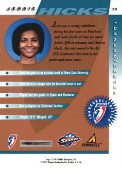 1997 Pinnacle Inside WNBA - Court Collection #18 Jessie Hicks Back