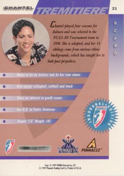 1997 Pinnacle Inside WNBA - Court Collection #21 Chantel Tremitiere Back