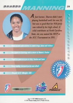 1997 Pinnacle Inside WNBA - Court Collection #28 Sharon Manning Back