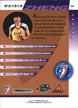 1997 Pinnacle Inside WNBA - Court Collection #46 Haixia Zheng Back