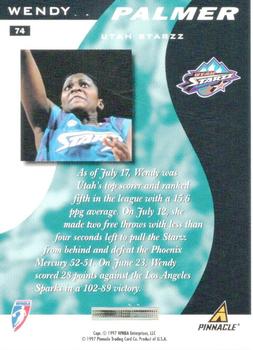 1997 Pinnacle Inside WNBA - Court Collection #74 Wendy Palmer Back