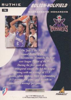 1997 Pinnacle Inside WNBA - Court Collection #76 Ruthie Bolton-Holifield Back