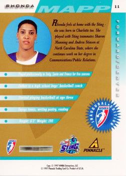 1997 Pinnacle Inside WNBA - Executive Collection #11 Rhonda Mapp Back